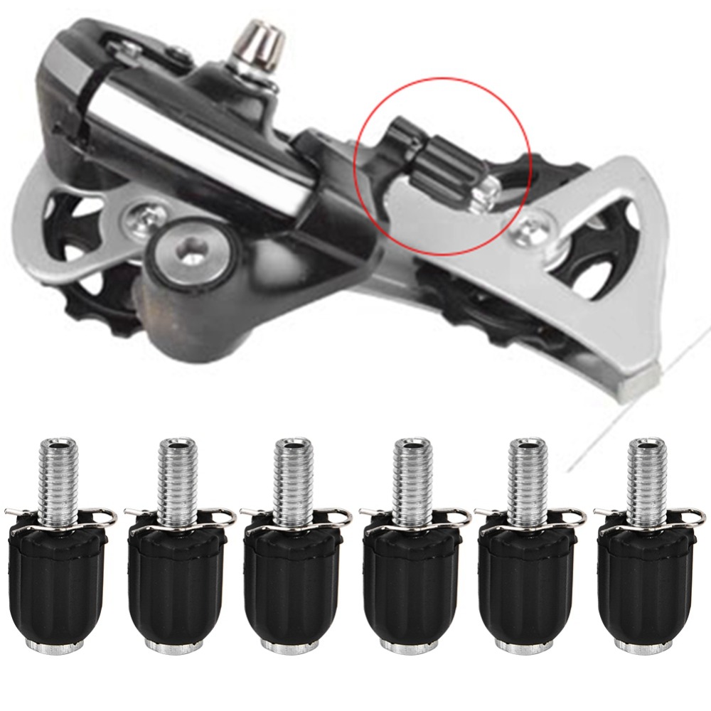 6 pcs Durable Steel M5 Bike Transmission Screw Adjustable Downtube Barrel Adjuster Bolts Index Adjusting Thumb Shifter Parts Bike Maintenance