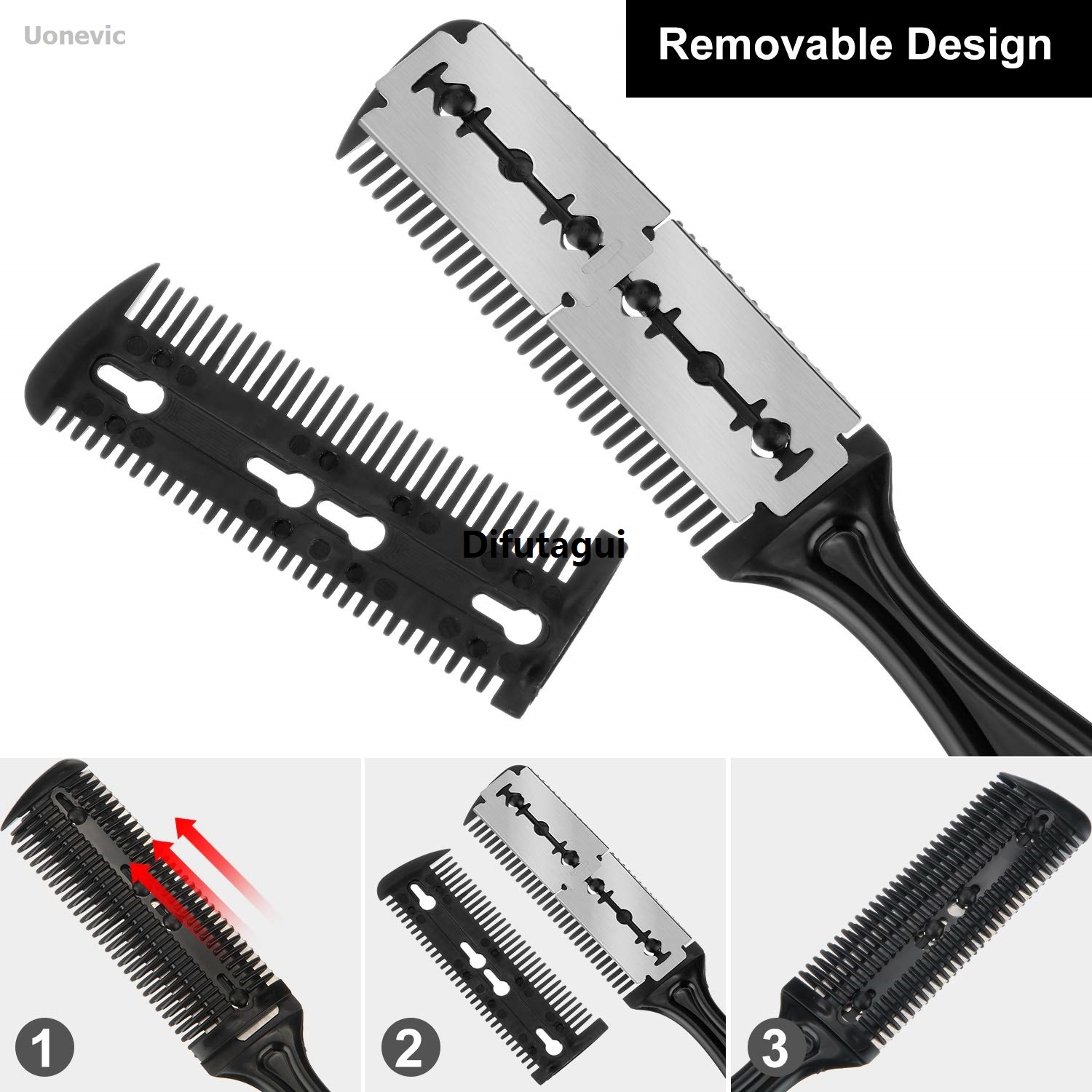 Difutagui Barber cutting thinning tools styling comb professional barber comb Original Special with razor blades trimming scissors thinning tool accessories
