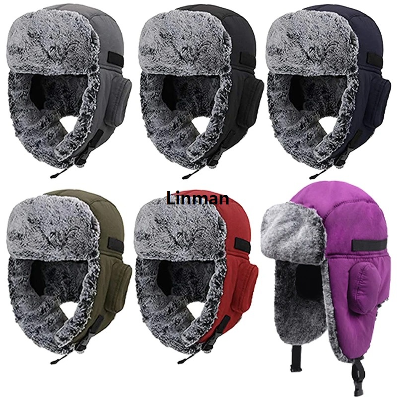Linman Winter Earflap Fur Ushanka Russian Bomber Hat【2025 Version】 Waterproof Warm Thermal Trapper Cap Women Men
