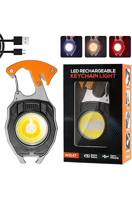 LED rechargeable keychain light with Lighter, mini COB LED flashlight, model number W5147
