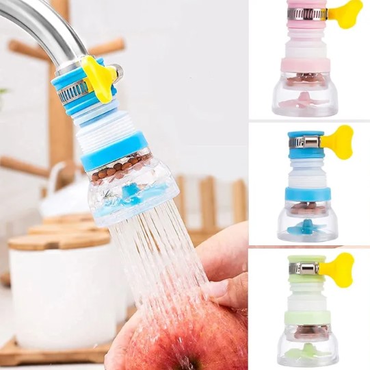 360° Adjustable Flexible Kitchen Faucet Tap Extender Splash-Proof Water Filter Sprayer Head - Water Saving Diffuser Nozzle