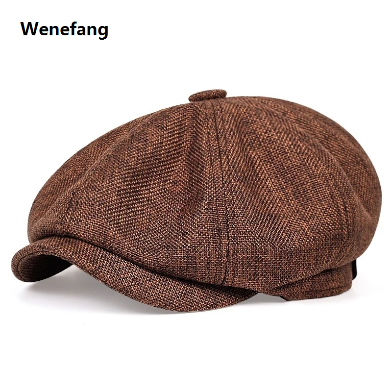 Wenefang New Men Casual Newsboy Hat Spring Summer thin retro beret Hat wild Luxury casual Hats unisex octagonal Cap Fashion Hip Hop Caps gorras