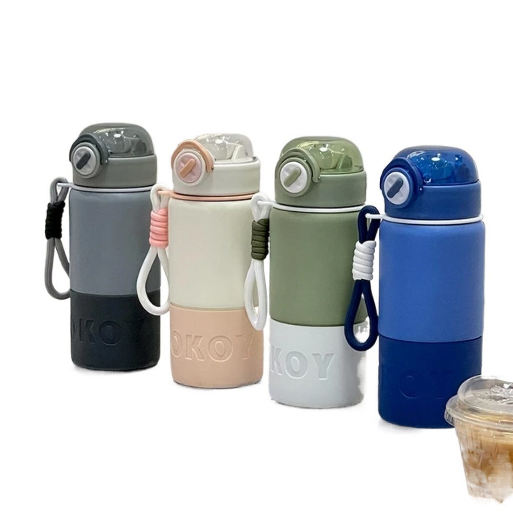 Xiaomi Sports Insulated 304 Stainless Steel Cup Fashion Color Contrast Lock Snap Straw Cup Outdoor Drinking Bottle
