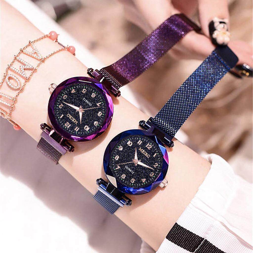 Korean Style Fashion Magnet Watch for Women: Round Dial