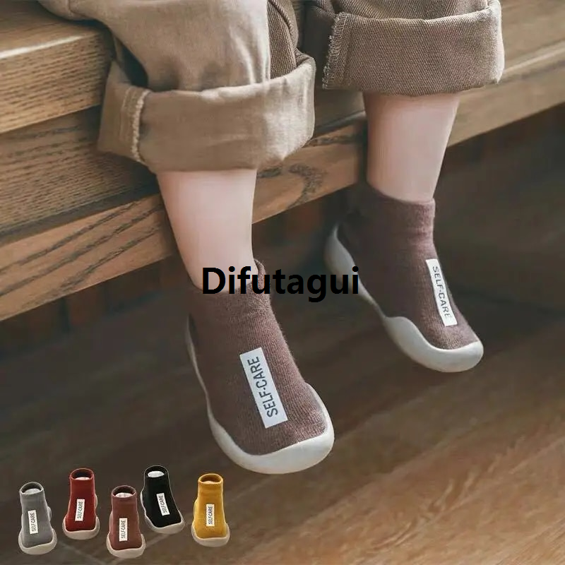 Difutagui New specials 1 Pair Baby Cotton Shoes Socks Kids Boys Girls Silicone Sales promotion Soft Soled Child Floor Socks Shoes Cute Infant Toddler First Walkers