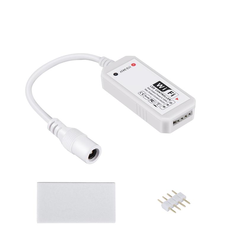 RGB Led Light Strip Voice Control Work with & Home, WIFI Wireless Smart Controller with Free App Via IOS Or Android