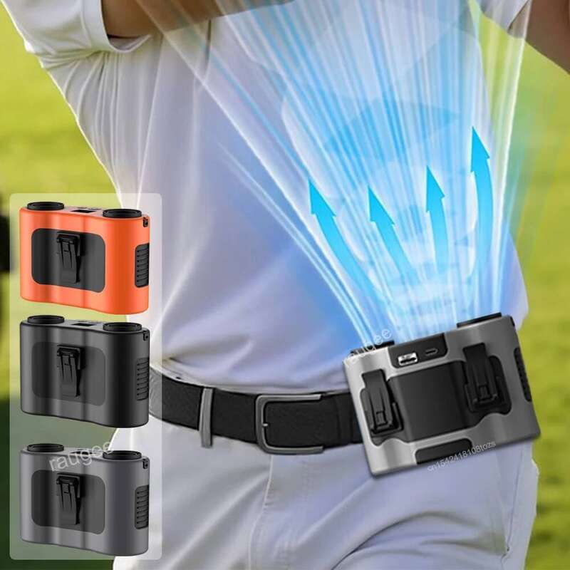 Dual Air Vents Clip 20000mAh Rechargeable 5 Wind Speed Portable Waist Fan for Outdoor Camping Travel Sport