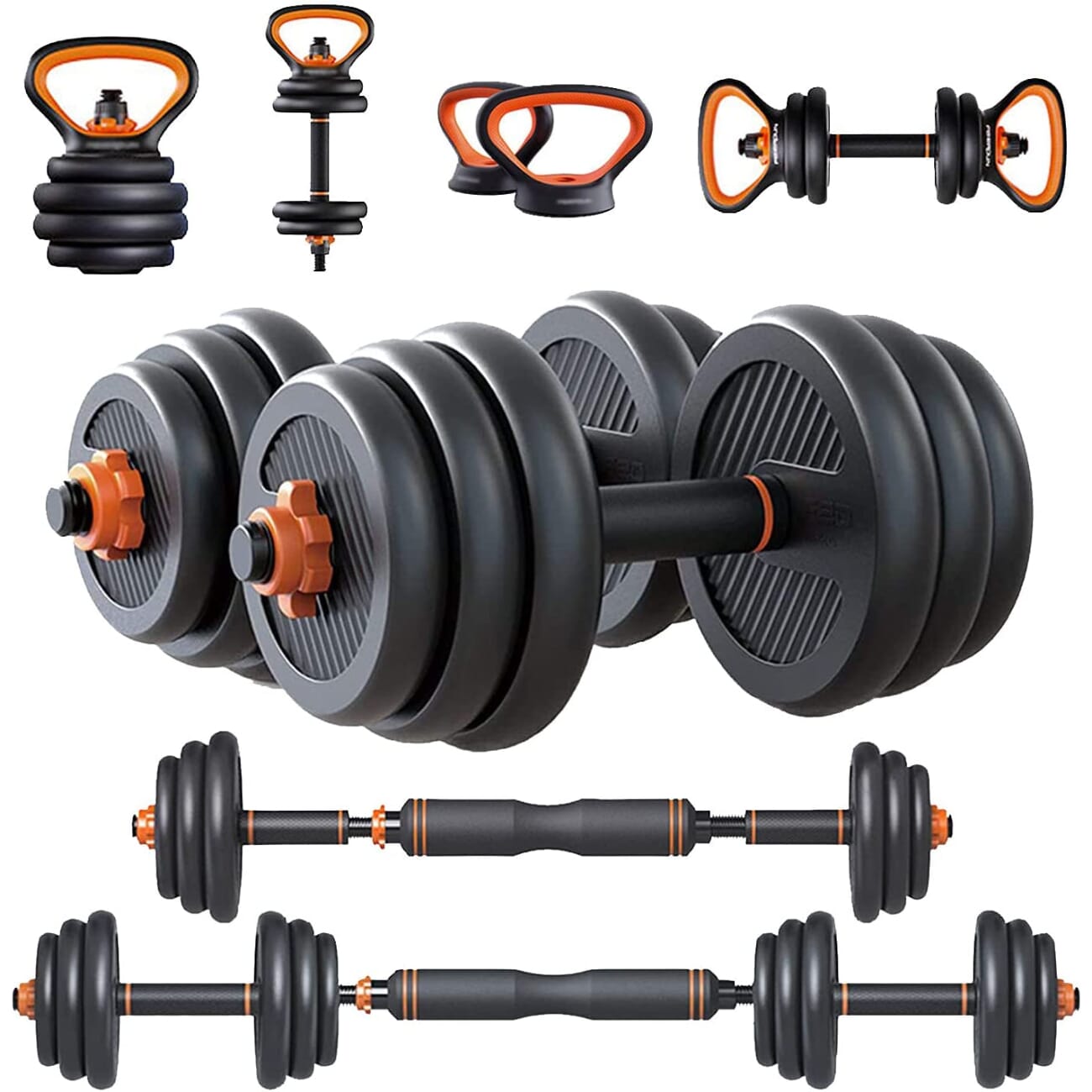 Men's Adjustable Dumbbell Set Home Fitness Workout Weightlifting Adjustable Fitness Equipment 6 In1 20Kg Dumbbell Kettlebell