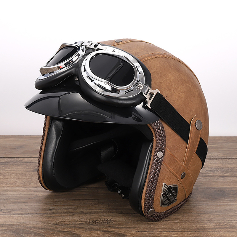 Linman Windproof Retro Motorcycle Goggles Glasses Vintage Moto Classic New style Goggles For Pilot Style Steampunk ATV Bike Copper Helmet YINGYING