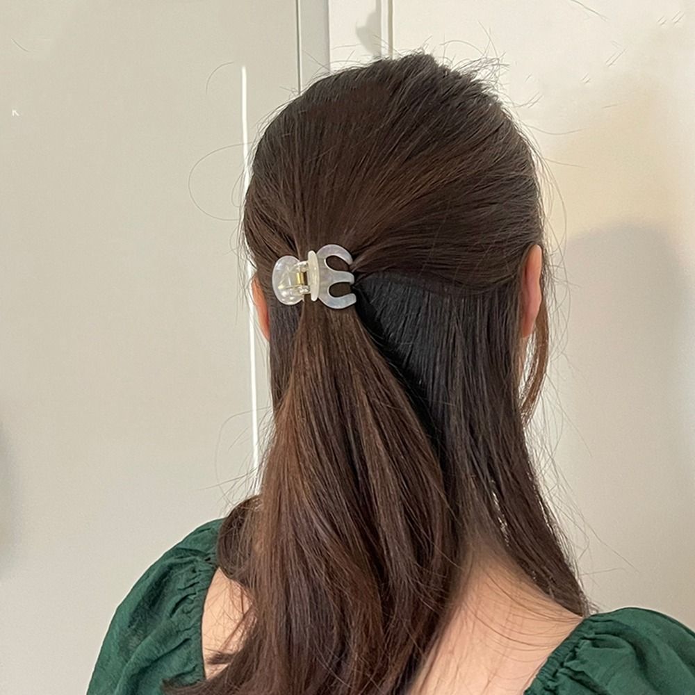 Retro Cute Geometry Shape Shark Clip Acetate Hairpin Small Hair Claws Mini Hair Claw Female Hair Accessories Small Hair Clip Headwear