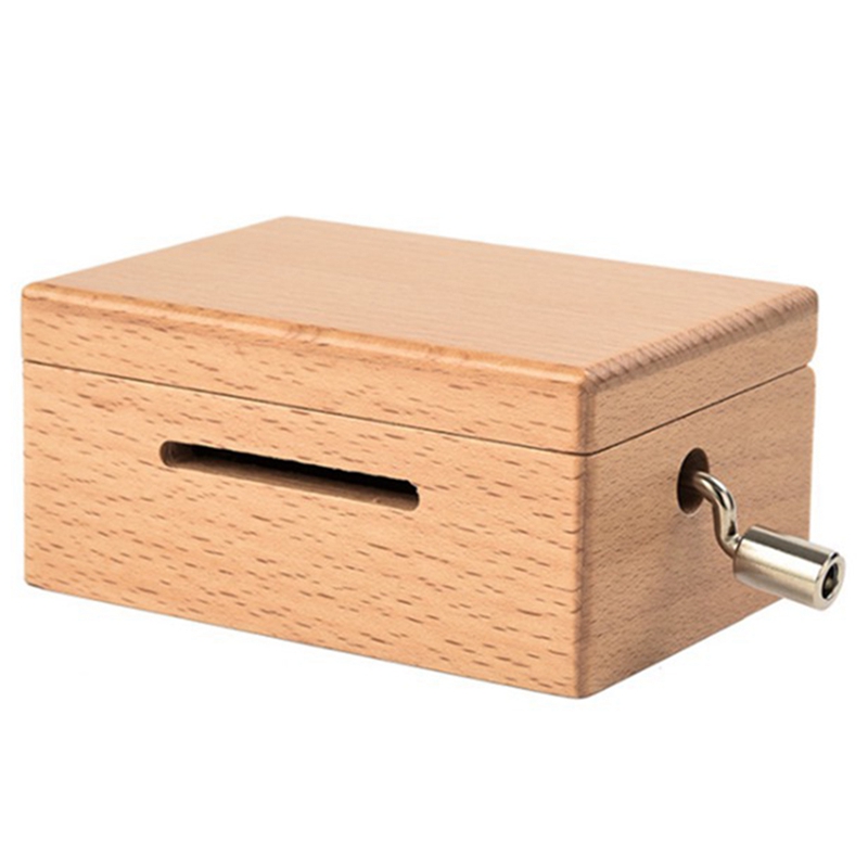 OYPFXMI 15 Tone DIY Hand-Cranked Music Box Wooden Box with Hole Puncher and Paper Tapes Musical Instruments for Music Lovers