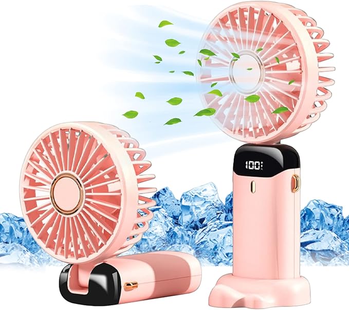 Cute USB Rechargeable Fan Handheld Portable Mini Fan For Gift | Portable Fan, Neck Fan, Handheld & Desktop & Neck Hanging Aroma Chip & Remaining Level Display, Silent Handy Fan, Powerful, Handheld, Tabletop, Quiet, | Portable Multifuctional Fan