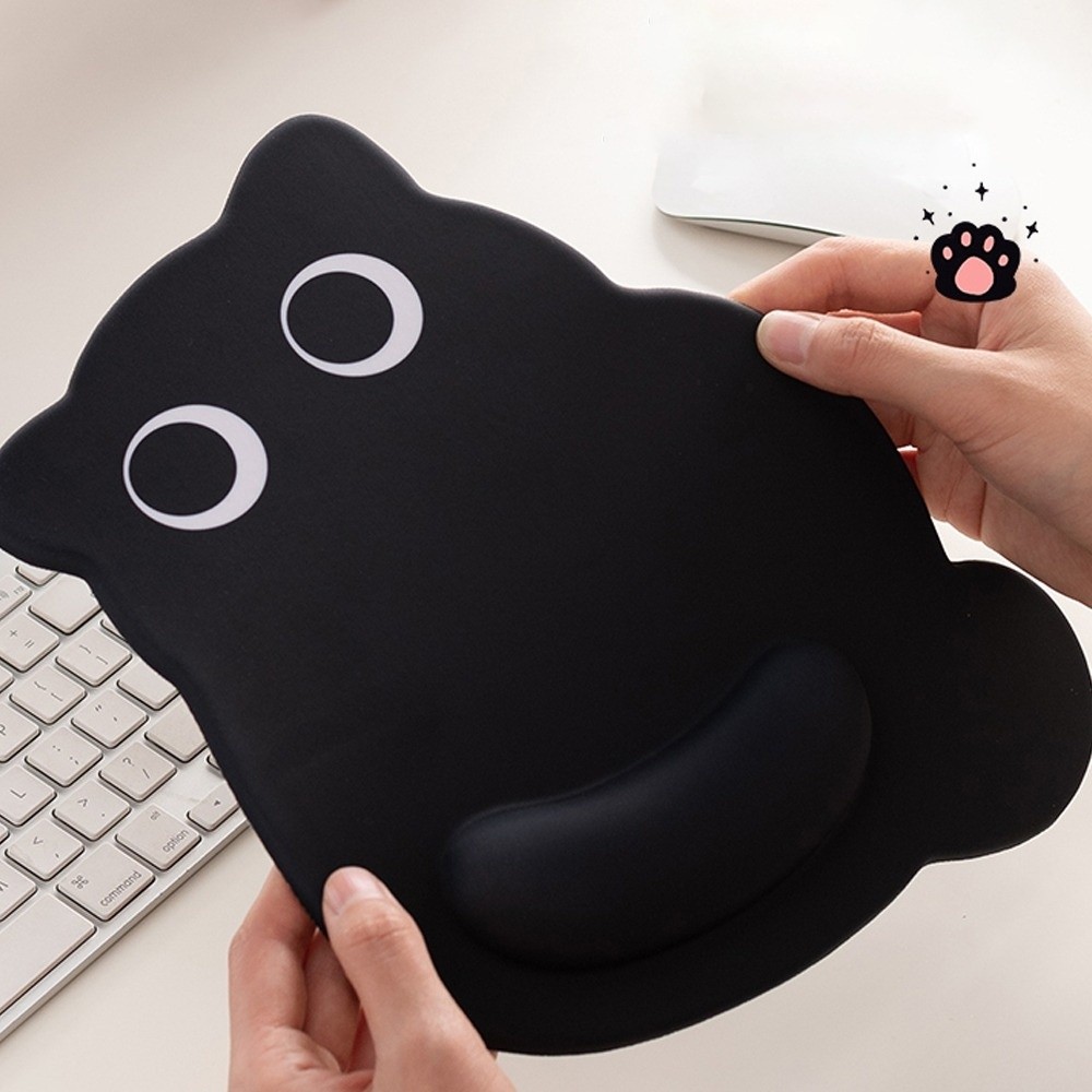 Creative Wrist Pad Black Cat Mouse Pads Cartoon Anti-Slip Cat Large Mouse Mat Literary Cute Kawaii Cat Mouse Pad Home Decor