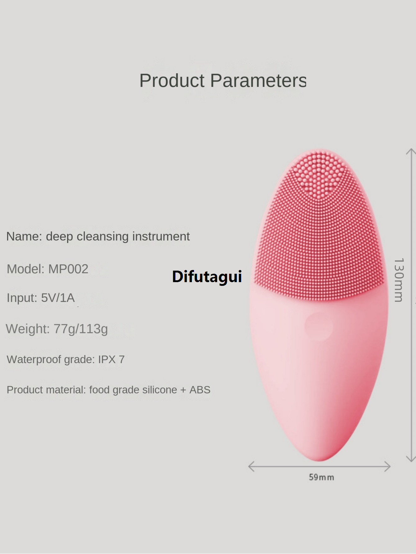 Difutagui Luxury 1 Rechargeable Electric Silicone Cleanser Waterproof Ultrasonic New style Soft Pore Cleaner Household Beauty Face Brush Massager