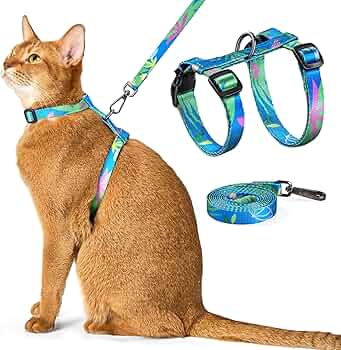 BBK Cat Harness and Leash Set - Escape Proof Adjustable Cat Harness, Comfortable Soft Lightweight, Use Safe & Easy, Walking Travel Kitten Harness for Small Medium Large Cats