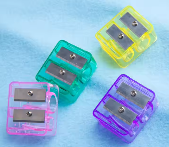 "1 Piece Cosmetic Double Hole Pencil Sharpener - Perfect for Eyebrow, Eyeliner, and Lip Liners"