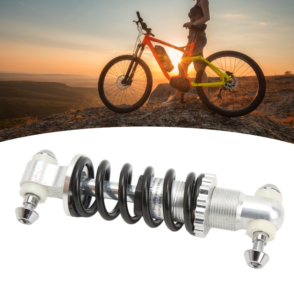 Durable 125mm 300lbs Bike Shock Absorber Sliver&Black Aluminum Alloy Rear Shock Absorber Easy Installation Spring Shock Absorbers Bicycle Replacement