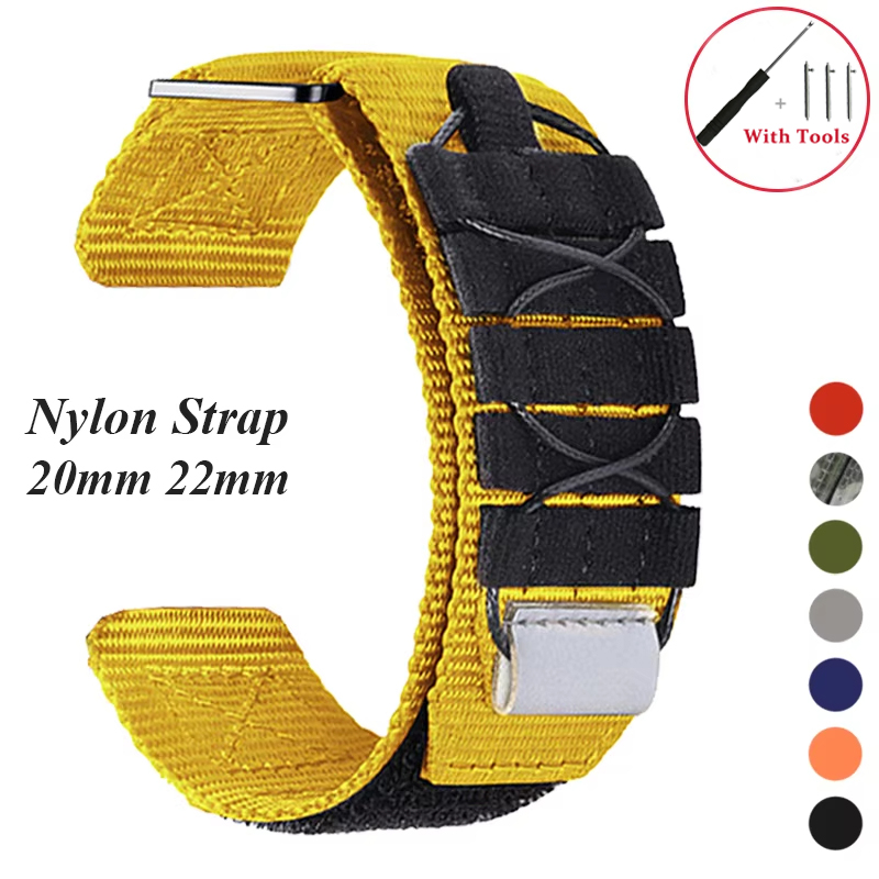 20mm 22mm Nylon Strap for Samsung Galaxy Watch 7/6/5/4 44mm 40mm Classic 47mm Women Men Bracelet Sports Band for Huawei Belt