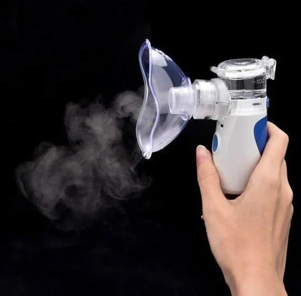 Portable Mesh Nebulizer Machine for Adults & Kids - Handheld Rechargeable Design for Home & Travel (Battery Not Included)