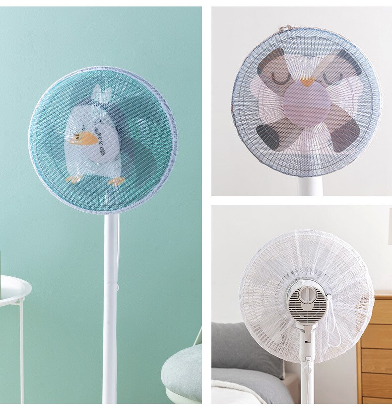 Cartoon Printed Safety Net Dustproof Fan Cover For Kids