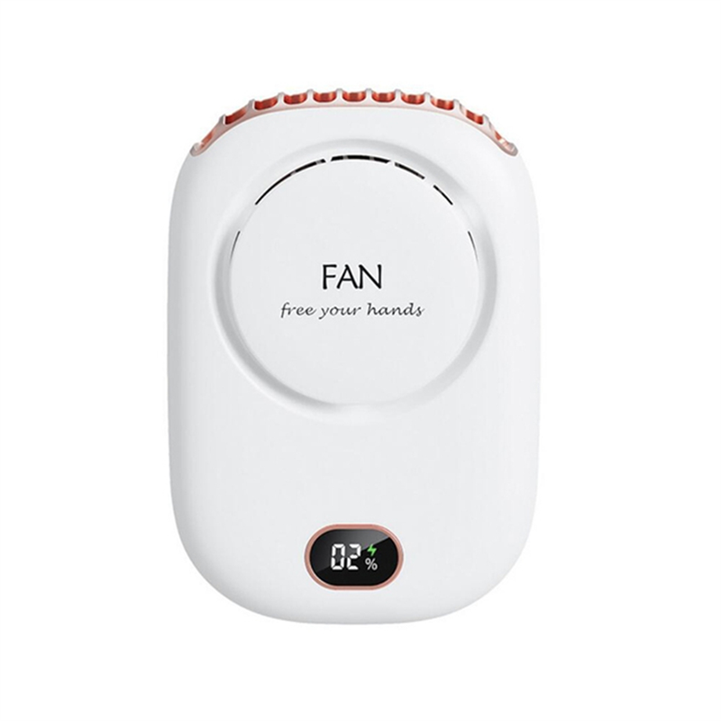 Portable Hanging Neck Fan, 2000mAh Wearable Mini Fan, White
