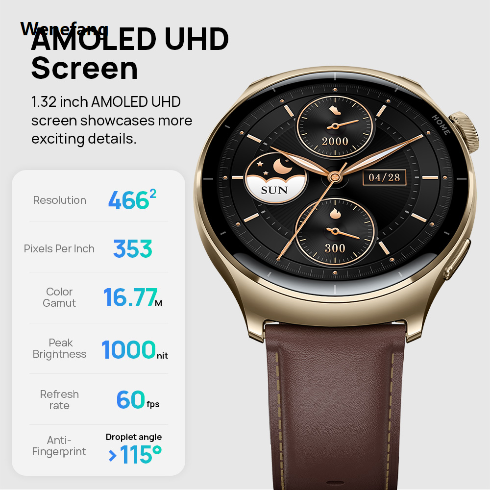 Wenefang Mibro Lite3 Pro Smartwatch Global Version Metal Body Built-In GPS 【2025 Version】 Bluetooth Call AMOLED Screen Men Women Watch For iOS Android