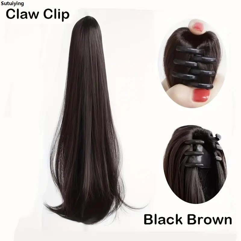 Sutuiying Synthetic Ponytail wig for women, grab clip, high ponytail New simulation, natural micro curl simulation, ponytail