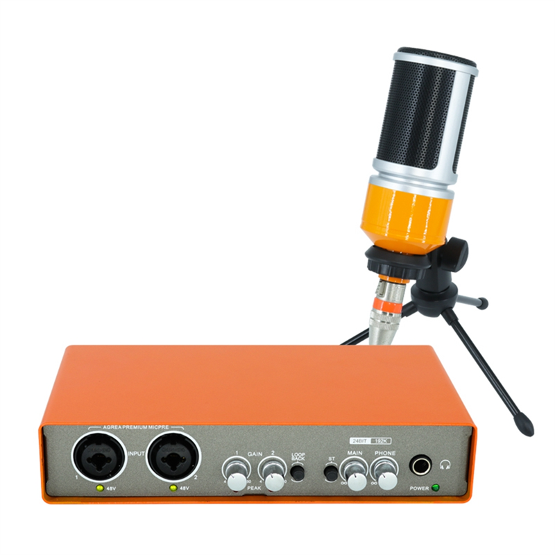 CGearuppt Professional Microphone Audio Interface Recording Sound Card Electric Guitar Mixer Professional Mixing Console