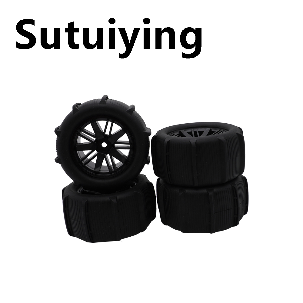 Sutuiying 4PCS 81mm Skidproof Rubber Tires Wheels for SCY 16101 16102 16103 Luxury Pro MJX Hyper Go 14210 16210 1/14 1/16 RC Monster Truck Tyres