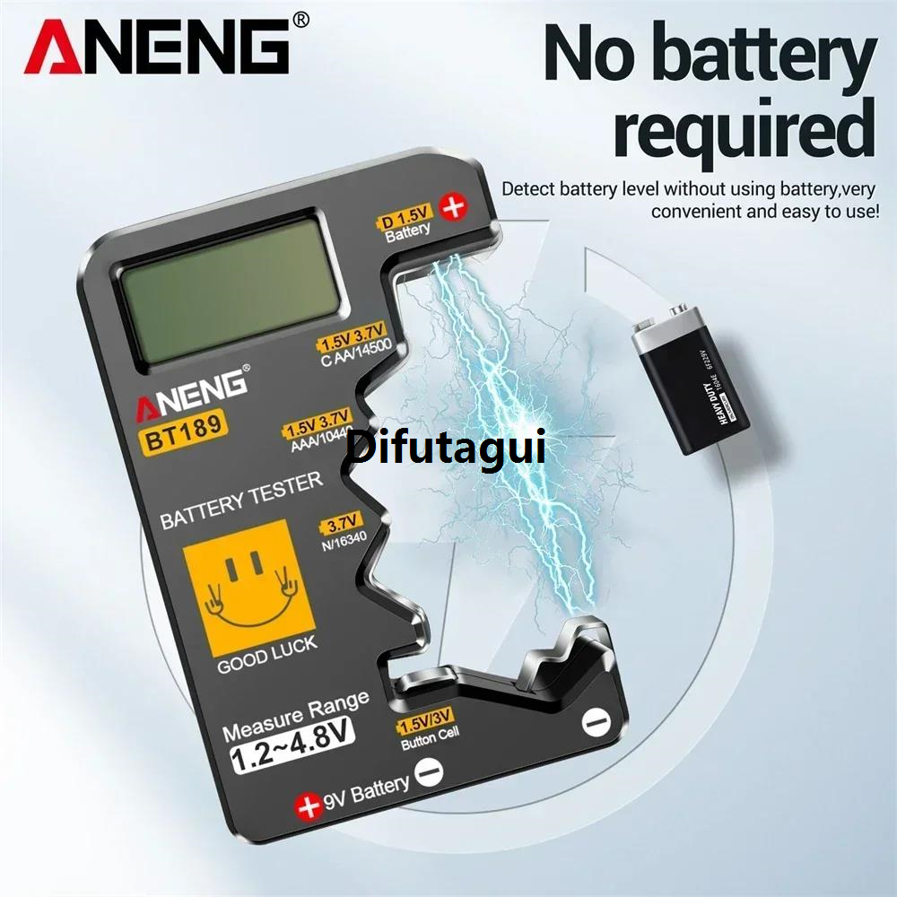 Difutagui Profesional Battery size, D, voltage tester battery digital ANENGBT189 checker is Luxury suitable for 9VAA, AAAC button battery a variety of testers, voltmeter tools