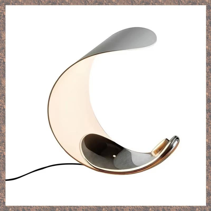 Moon Lamp - Chrome Table Lamp for Bedroom, Study, Bedside Reading - Atmosphere Light for Home Decor EU Plug