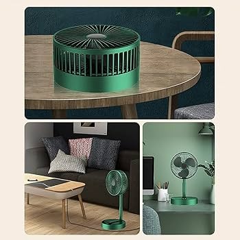 Rechargeable Standing Pedestal Fan, 3 Speeds, 3000mAh Battery Operated Fan for Home, Camping, Outdoor and Office, 6.5-Inch