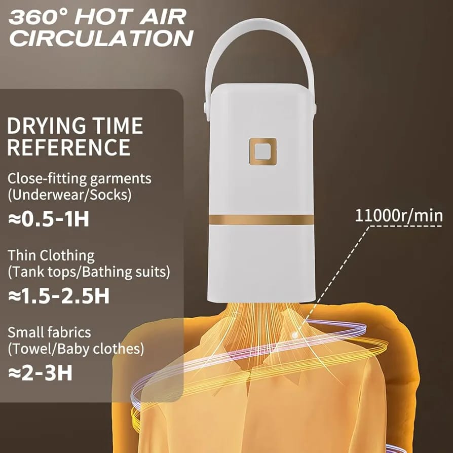 2026 New Mini Folding Dryer Machine Portable Electric Clothes Dryer with Bag for All Light Clothing, Underwear, Baby Clothes
