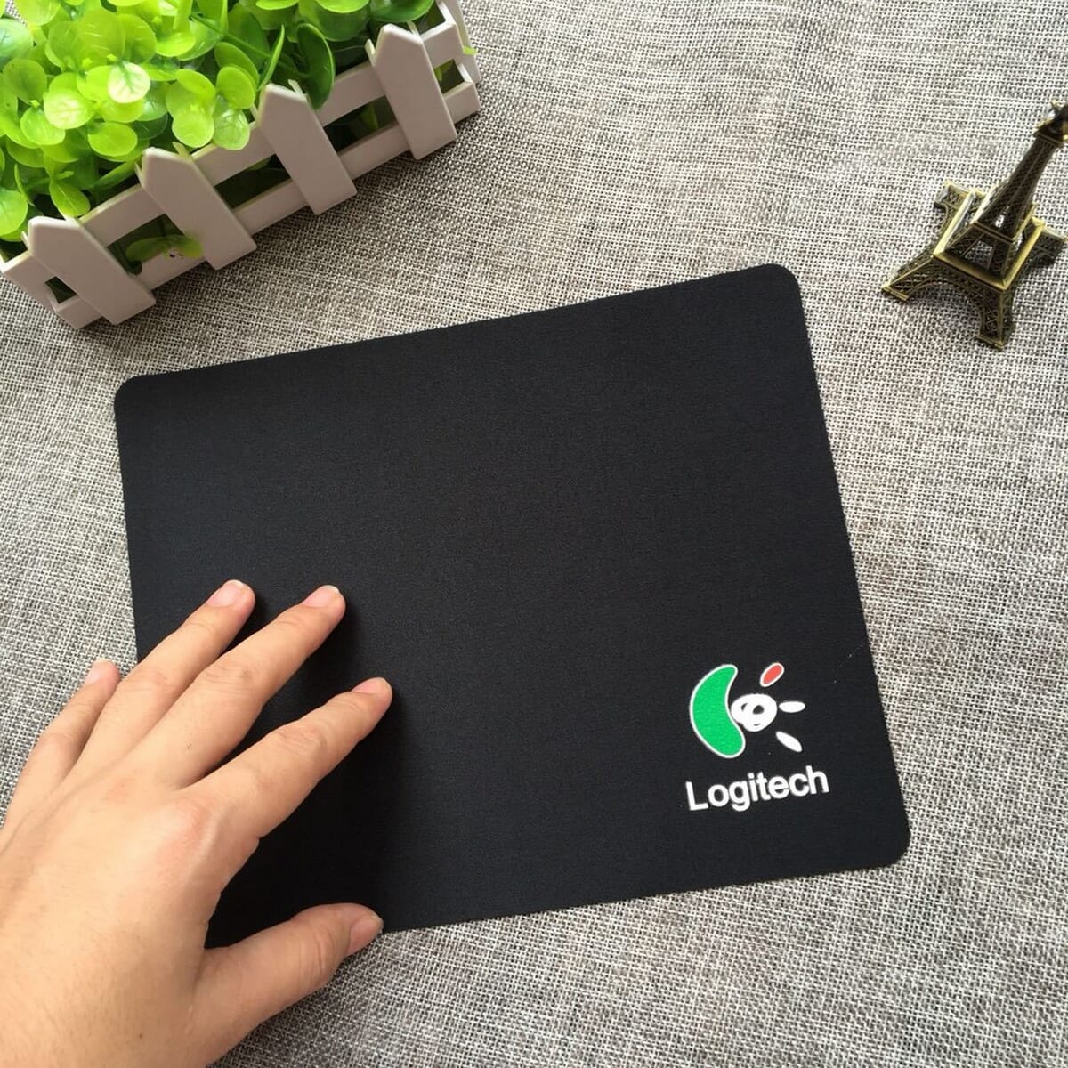 LOGITECH Printed Black Mouse Pad With Anti Slip Base