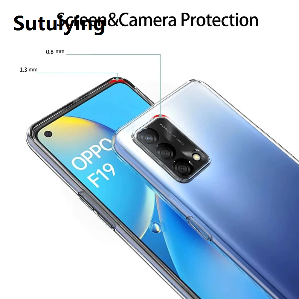 Sutuiying Clear Soft Case for Oppo K10 Pro F19 Pro+ F11 K9 F21 K11 A38 A93 A94 A96 A74 A54 5G A15 A36 A58 Phone Back Cover Ultra Slim Skin