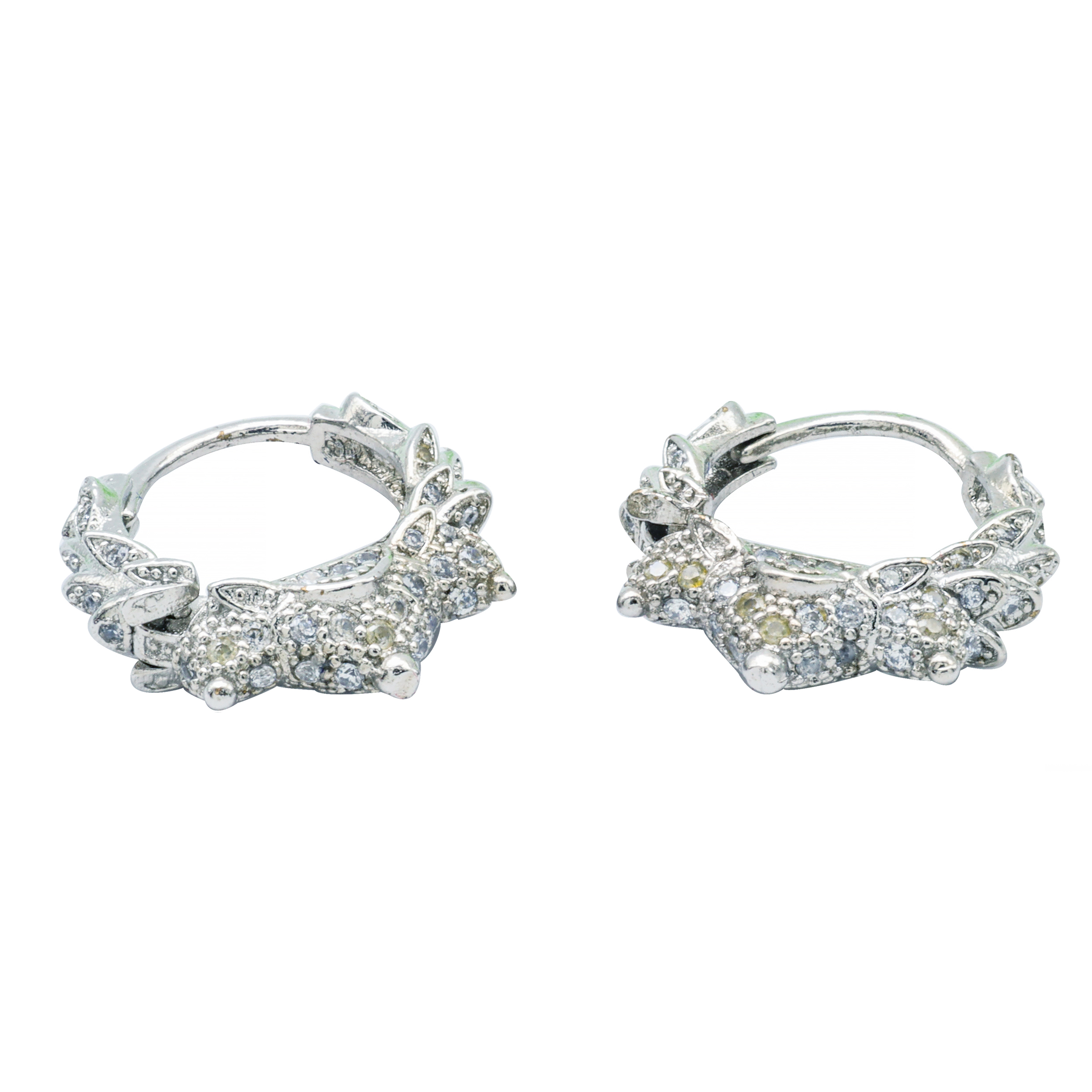 Stylish Sterling Silver Marwari With Studded White Stones For Men And Women (1 Pair)