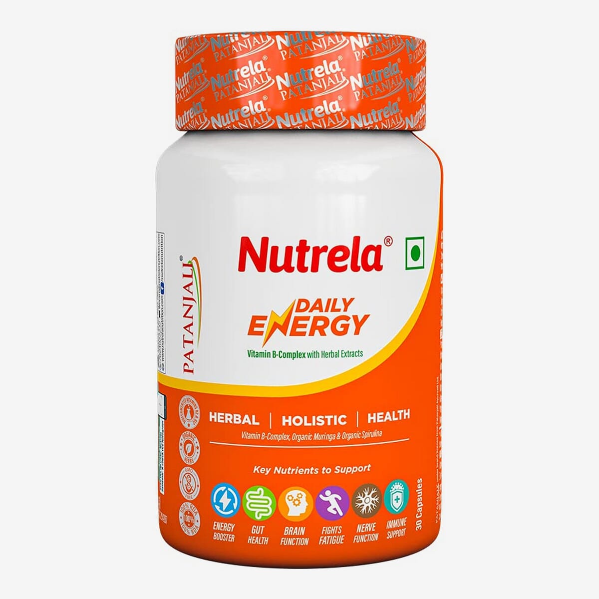 Nutrela Daily Energy Biofermented B Complex for Men & Women - 30 Veg Capsules