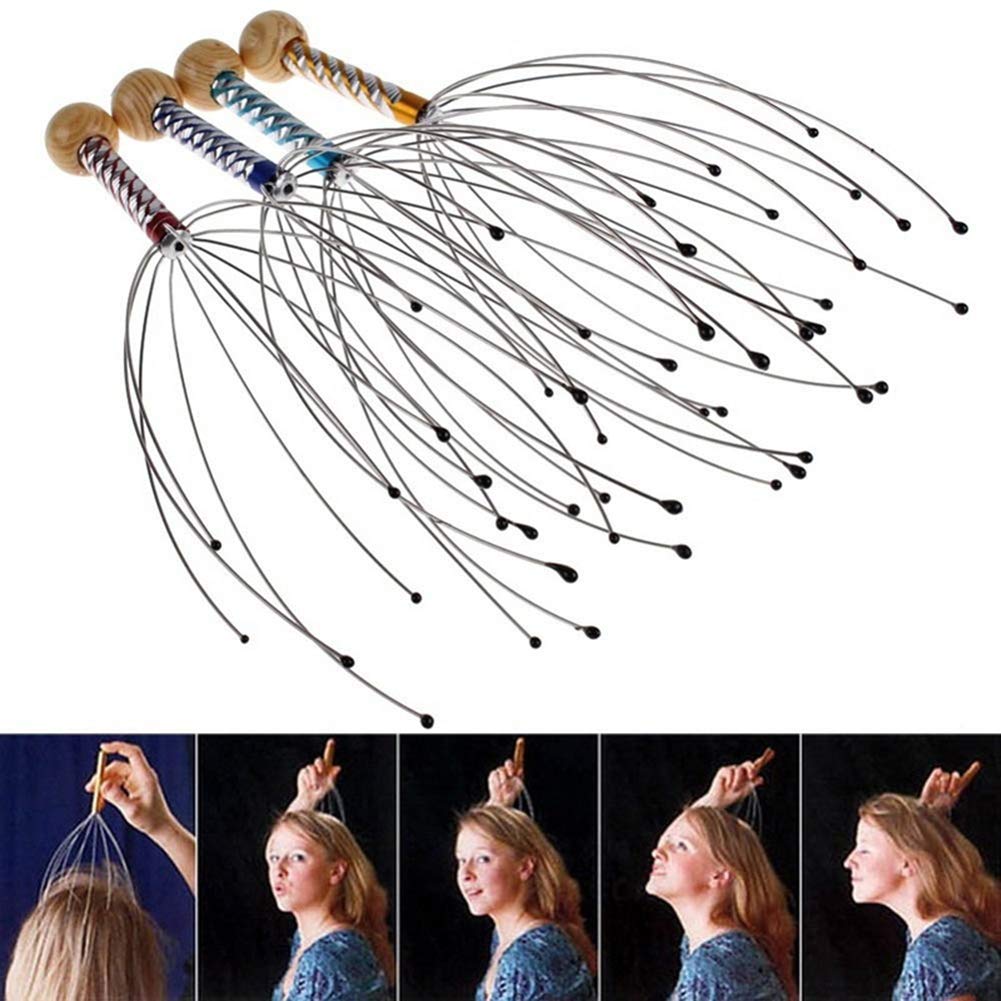 Octopus-Shaped Head Massager: Stainless Steel Stress Relief Tool