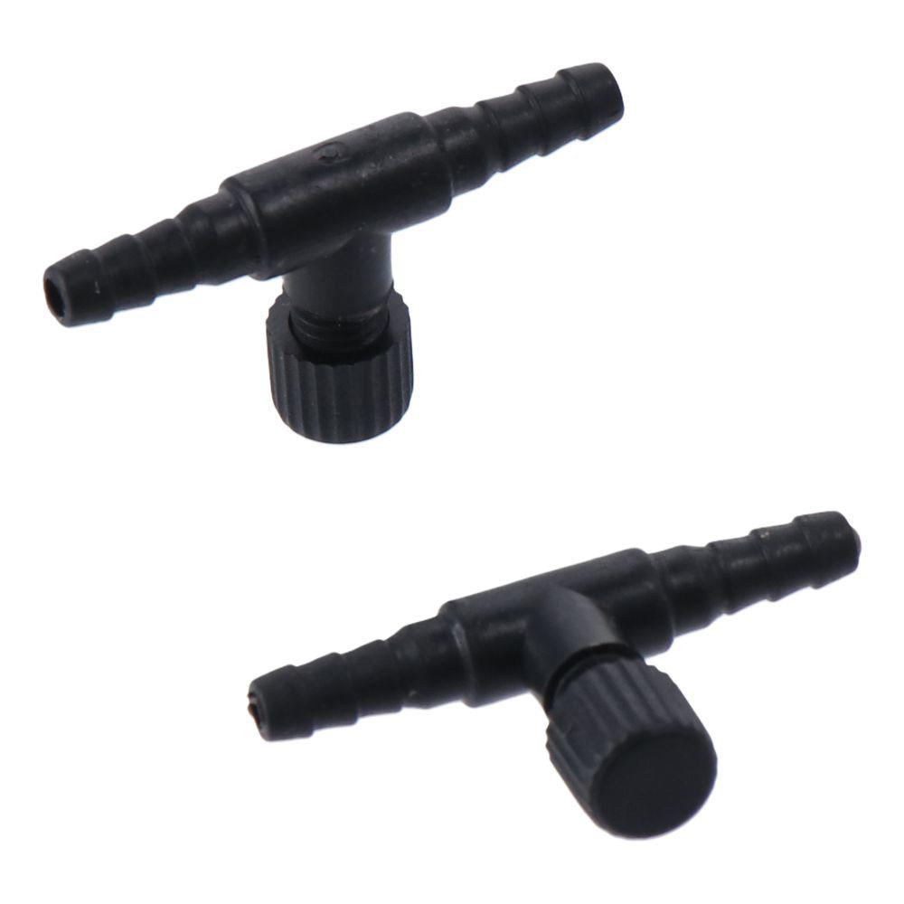 10 PCS T Shape Plastic Air Control Valves Fish Tank Aquarium Air Pump Black Blue