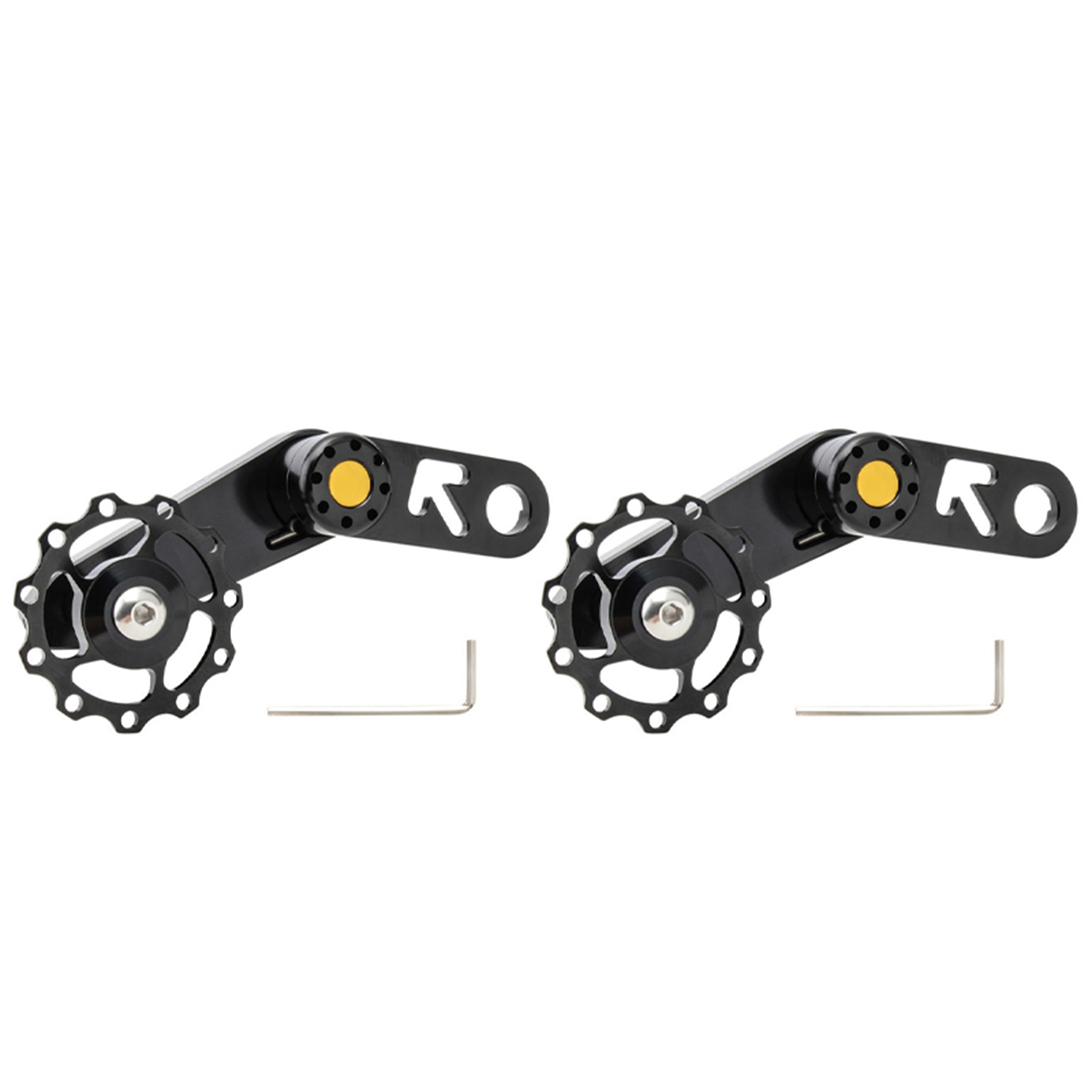 JINMY 2X Folding Bike Chain Tensioner Bicycle Guide Wheel Single Speed Rear Derailleur Chain Tensioner