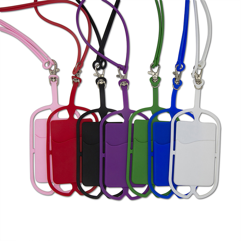 Phone Harness with Clip Silicone Phone Lanyard Necklace with ID and Credit Card Pocket Case Holder Compatible with Most phone CF8