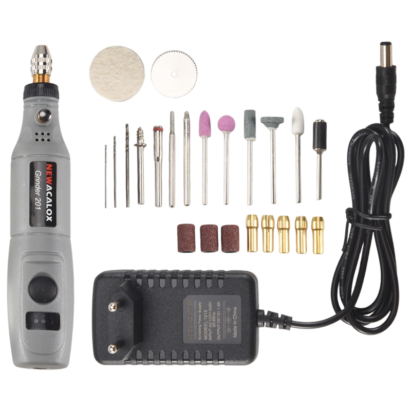 JAERBEE EU Plug,220V Mini Electric Drill Power Tools Multifunctional Grinder Grinding Accessories Set Speed Engraving Pen -GRAY1