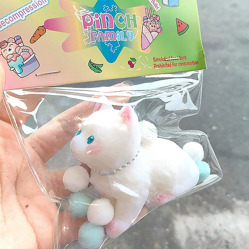 Cartoon Cat Squeeze Toys TPR Fidget Toy Sensory Toy Creative 3D Animal Pinch Decompression Toy Party Gift Stress Relieving Toys 7DD