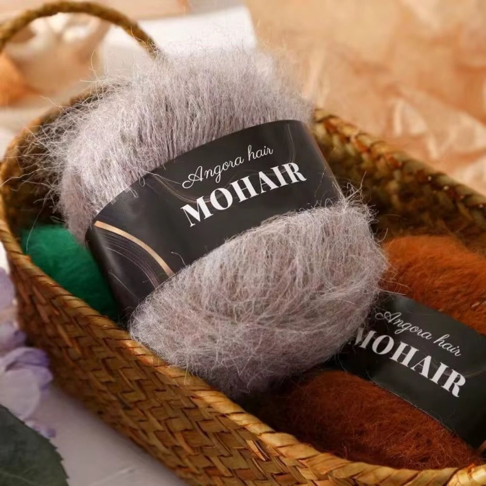 Comfortable Thread Cotton Blended Alpaca Mohair Yarn Long Haired Soft Fluffy Knitting Yarn Handmade Crochet Yarn DIY Handicrafts