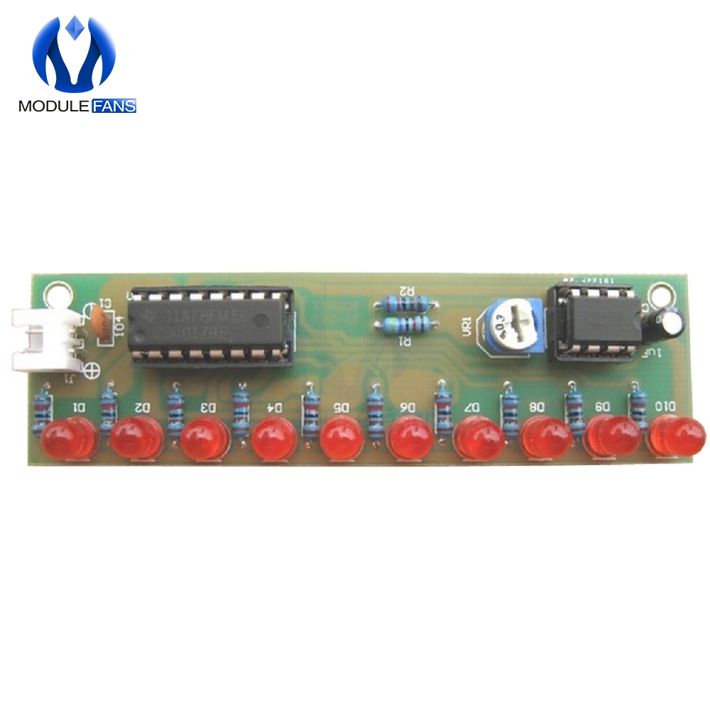 NE555 + CD4017 Practice Learing Kits LED Flashing Lights Module For Arduino Clock Generation Circuit Board Electronic Suite