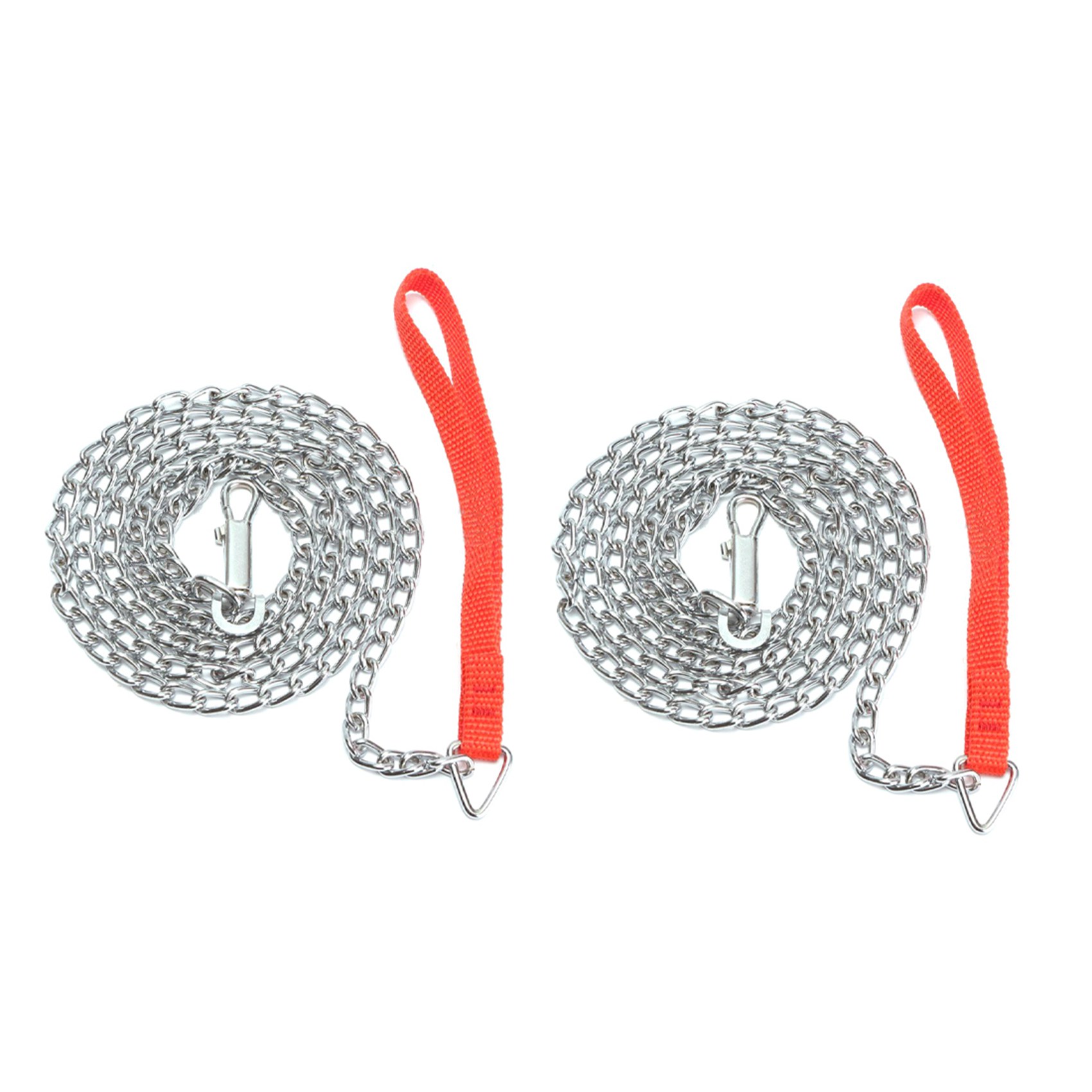 fasdaga 2X 1.6m Heavy Duty Metal Chain Dog Puppy Walking Lead Leash Clip Red Handle