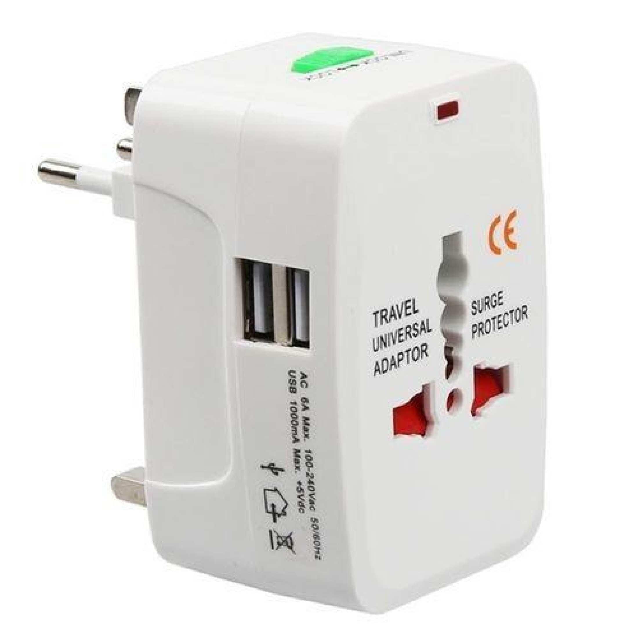 2 USB Port World Travel AC Power Charger International Plug Universal Adapter | Universal Adapter Power Charger