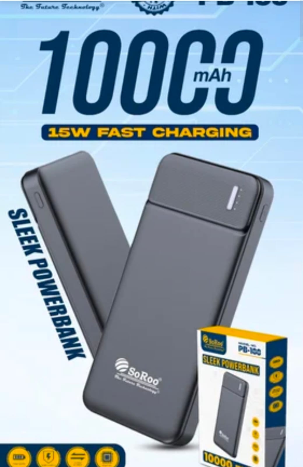 10000mAh Powerbank portable lightweight design Ven-Dens Fast Charging