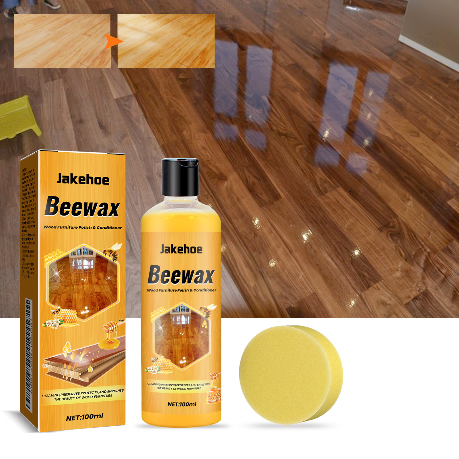 Portable Floor Cleaner; Home Wooden Floor Protection Clean Maintenance Wax for Decontamination and Dust Prevention, Polishing and