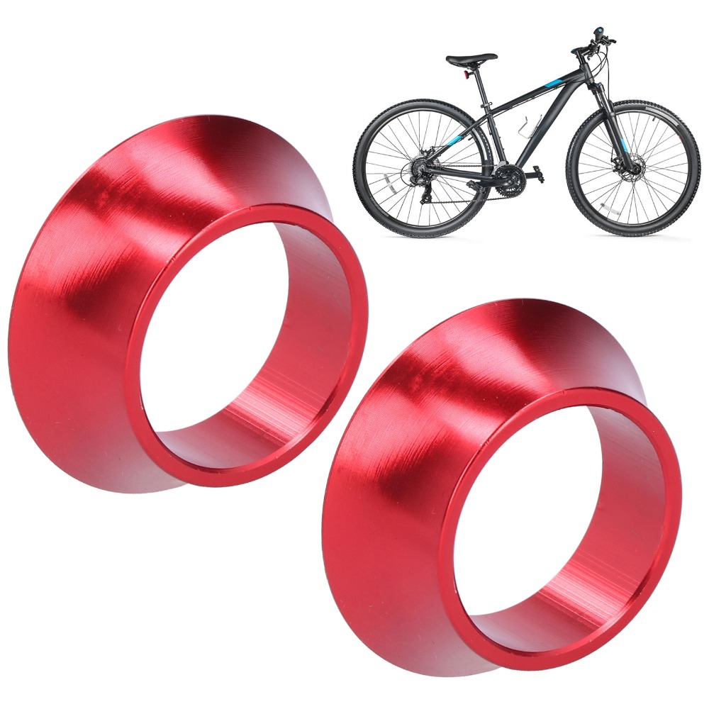 2 Pcs Durable 15mm Bike Taper Washer Aluminium Alloy Tapered Bicycle Front Fork Spacer CNC Bike Headset Spacer for Mountain and Road Bike Front Fork